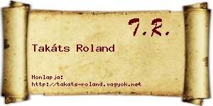 Takáts Roland névjegykártya