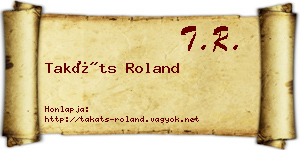 Takáts Roland névjegykártya